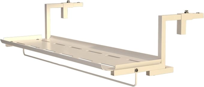 Balkon Hangtafel - Serveertafel - Buiten Leven - Ruimtebesparend Ontwerp - 60 cm - Wit