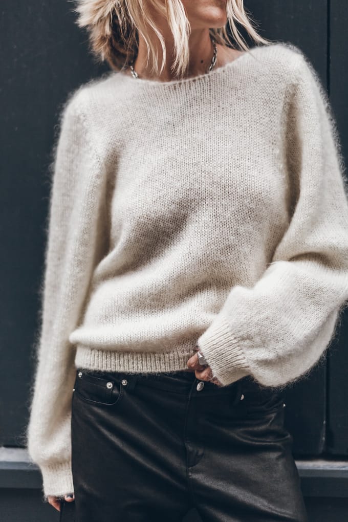 Mikuta The Light Low Back Knotted Knit Sweater  Ecru Taglia: L | Maglioni a maglia Outlet | Donna | Marrone