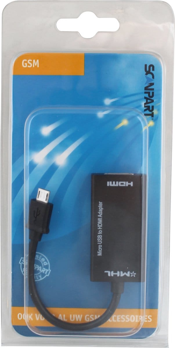 Scanpart Micro USB naar HDMI adapter - Geschikt voor TV - 5-pins MHL