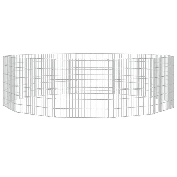 vidaXL - Dierenverblijf - 12 - panelen - 54x60 - cm - gegalvaniseerd - ijzer