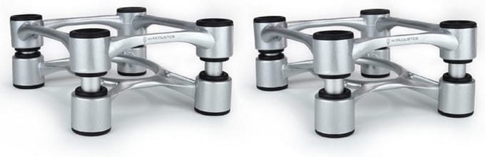 IsoAcoustics Aperta Speaker Ontkoppeling Stands, Per Paar, Alu-Zilver