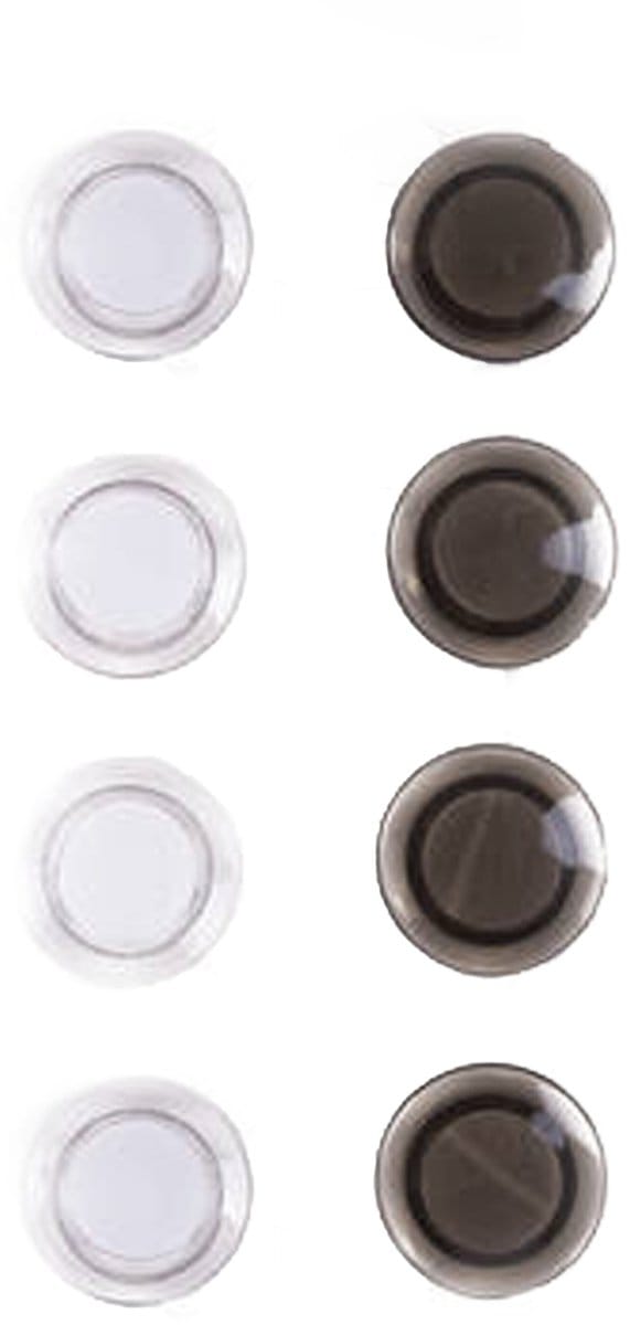 Benson Magneten rond - transparant - 8x stuks - D30 mm - koelkast magneetjes