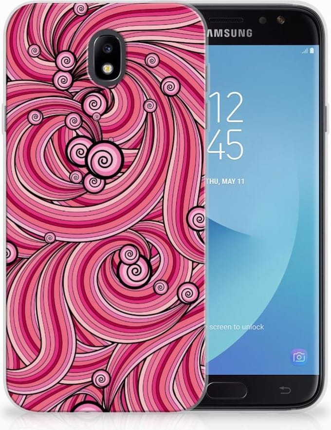 Samsung Galaxy J7 2017 | J7 Pro Hoesje maken Swirl Pink