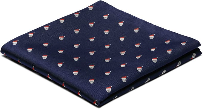 Marineblauwe Kerstpochet met Schedelmotief