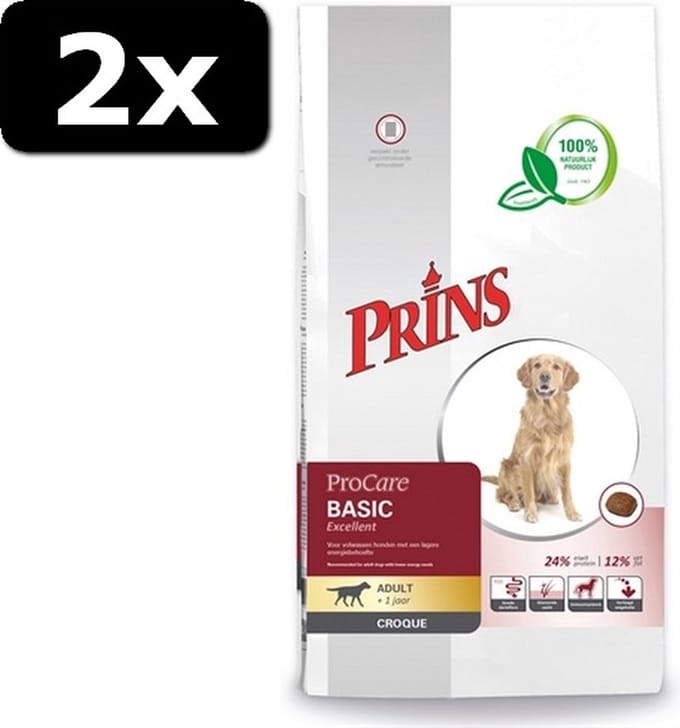 2x10 kg Prins procare croque basic excellent hondenvoer