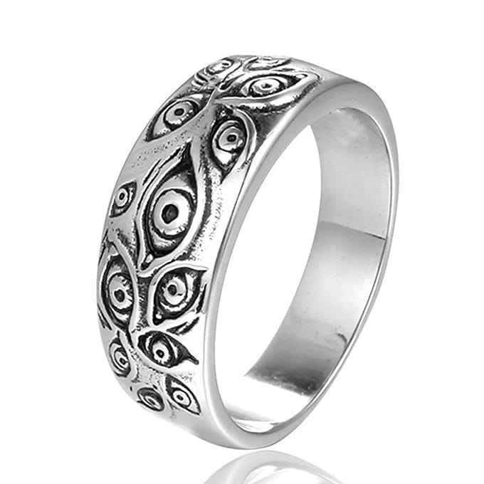 Accessoires Duivels Oog Ring Donker Academie Thema, Oog Persoonlijkheid Accessoires zilver
