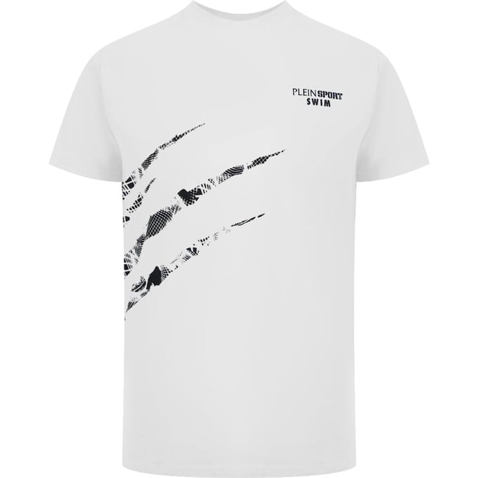 Korte Mouwen Scratch Logo T-shirt in Wit