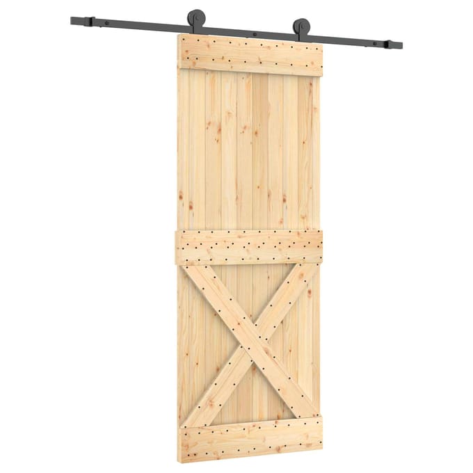 vidaXL - Schuifdeur - 80 - x - 210 - cm - Massief - Pine - Hout - (Onbehandeld)