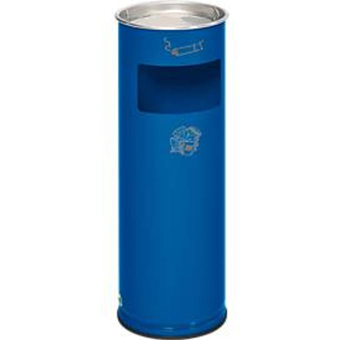Combi-asbak, H 660 mm, gentiaanblauw
