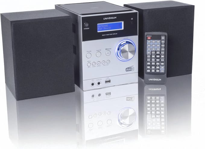 Stereo-installatie met AUX, Bluetooth, CD, DAB+, FM, USB en batterijoplaadfunctie
