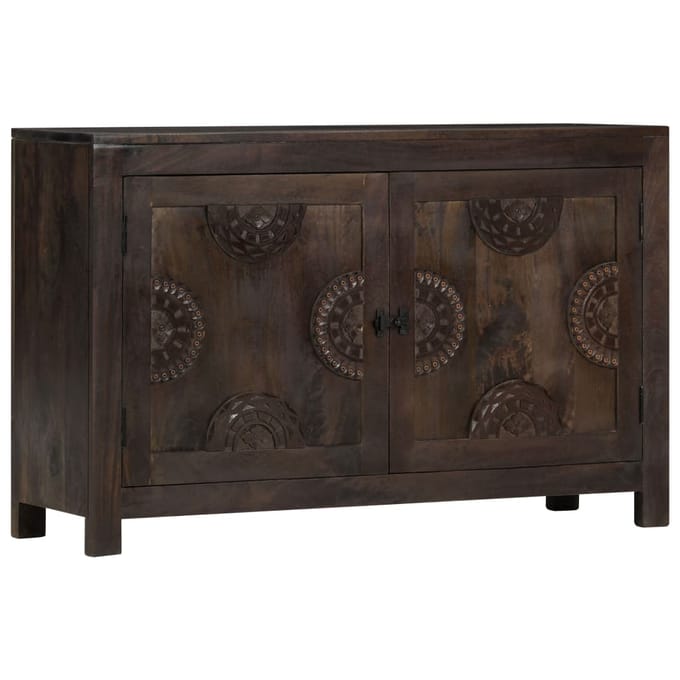 vidaXL - Dressoir - met - gesneden - ontwerp - 110x35x70 - cm - massief - mangohout