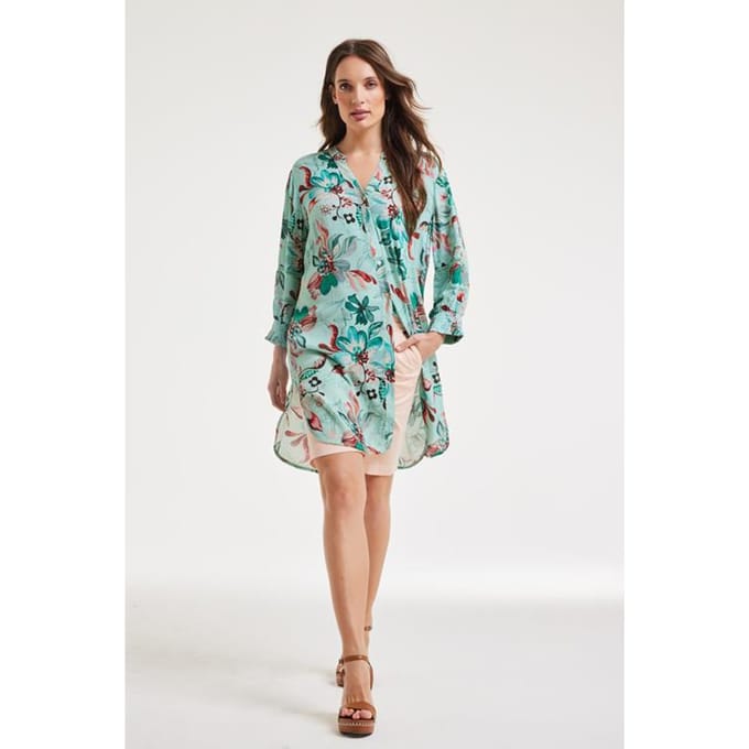 Tunic Sunny Ocean green Reflection print