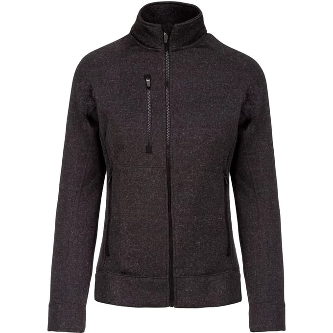Kariban Heather damesvest met rits K9107 - Dark Grey Melange - L