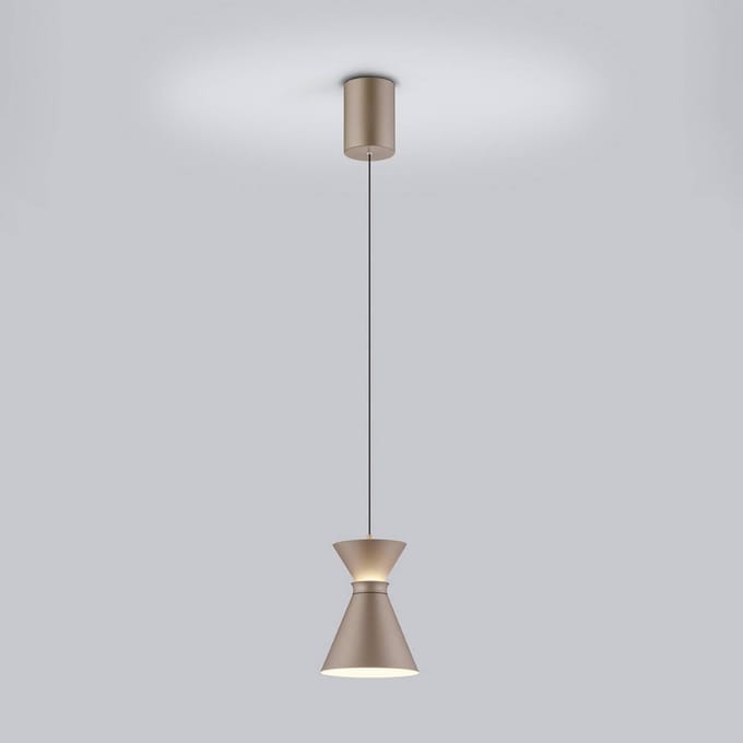 Helestra LED hanglamp LUK, bruin, 1-lamp, dimbaar