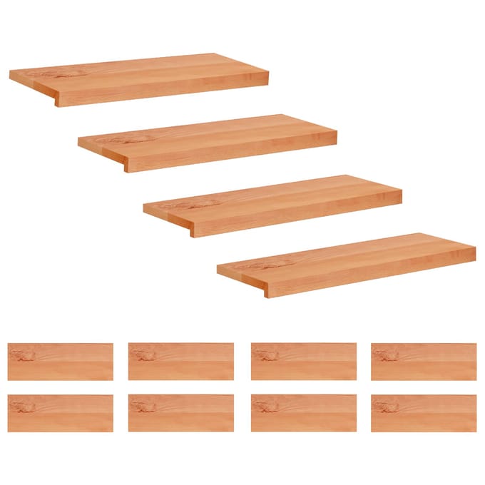vidaXL - Traplopers - 12 - st - 70 - x - 25 - x - 2 - cm - Lak - Massief - beukenhout