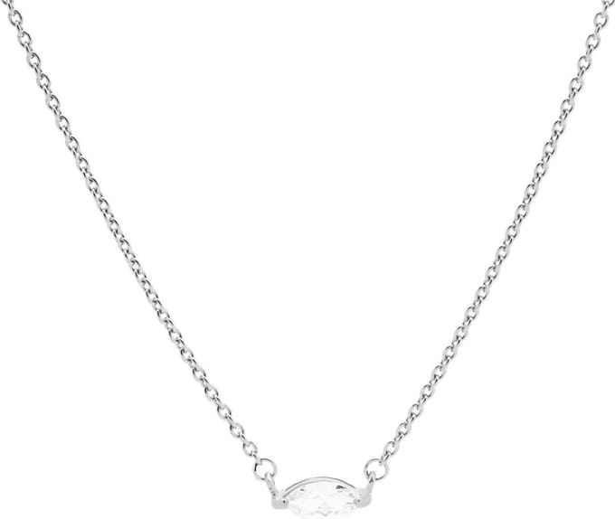 Karma Ketting Single Zirconia Oval Zilver