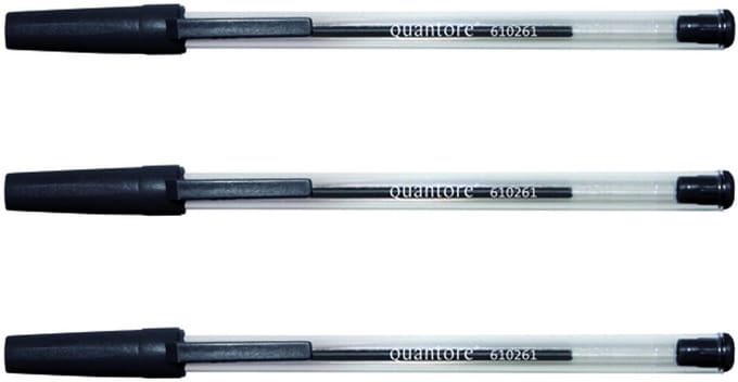 Balpen Quantore Stick zwart medium (alternatief) - 50 stuks