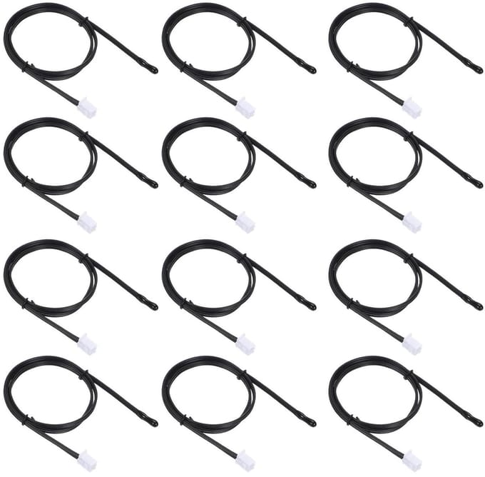 Temperatuursensor - NTC Sensor - Temperatuur Meten - Waterdicht Epoxy - 12 Stuks - Zwart