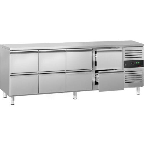 GGM Gastro Kühltisch ECO - 2230x700mm - mit 8 Schubladen