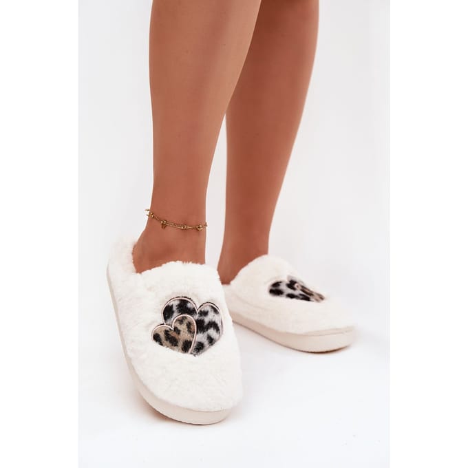 Heart Cozy Slippers - Wit / 36/37