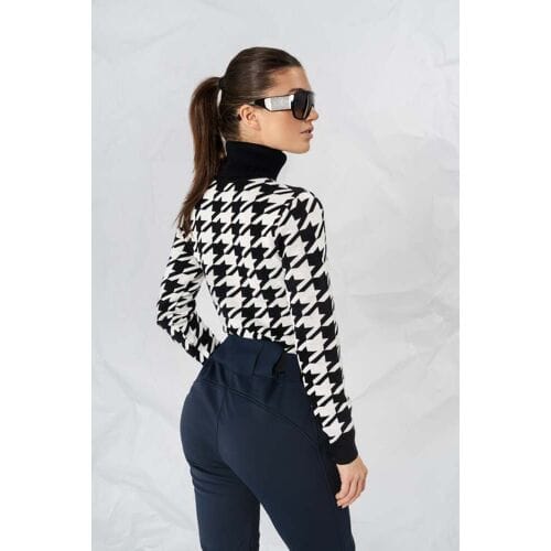 FAMME Houndstooth Sweater Black L