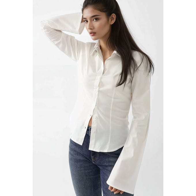 Getailleerde Lange Mouwen Shirt