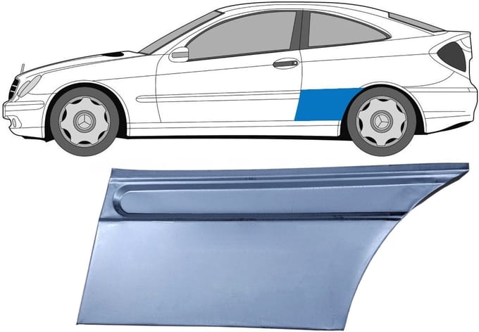 Reparatiepaneel achterspatbord voor Mercedes CL-Class 203 2000-2008 / Links