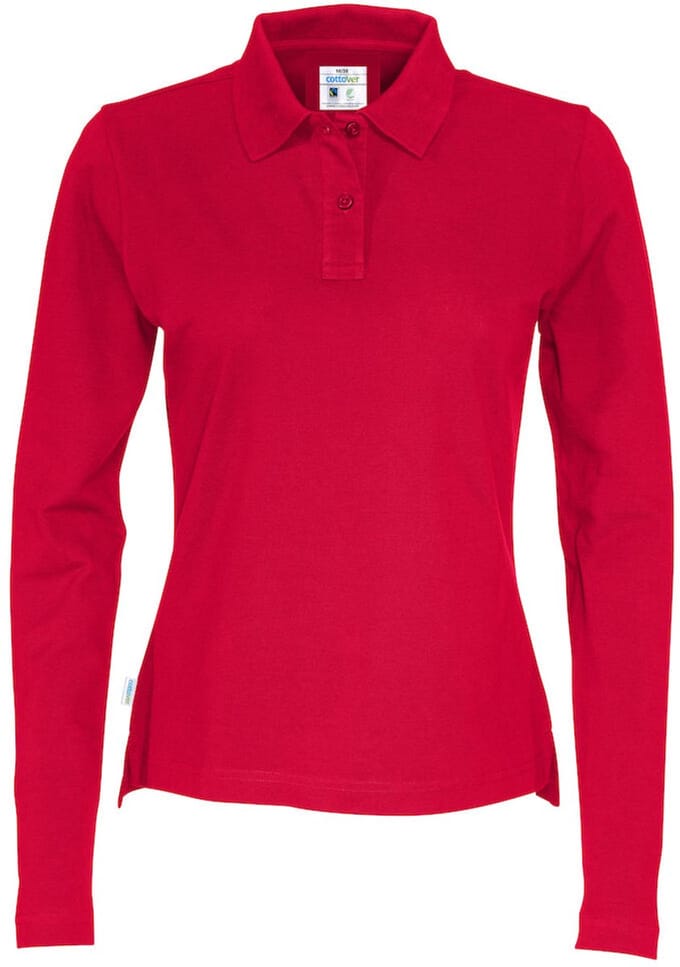 Cottover POLO PIQUE LONG SLEEVE LADY - GOTS GECERTIFICEERD 141017 - Rood - M