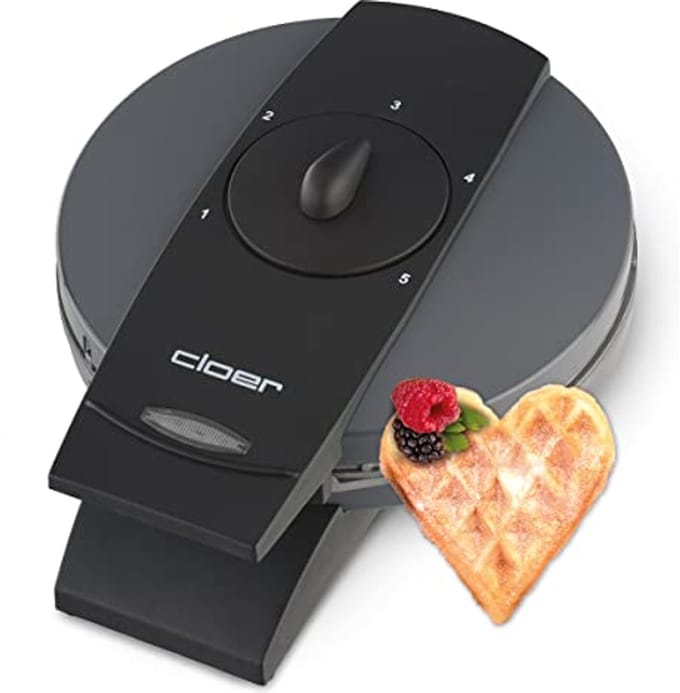 Wafelijzer voor Hart Wafels - 930 W, Instelbare Bruining