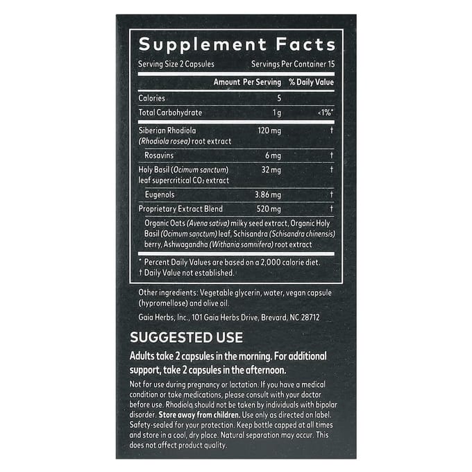 Gaia Herbs, Réponse au stress™, 30 capsules végétales