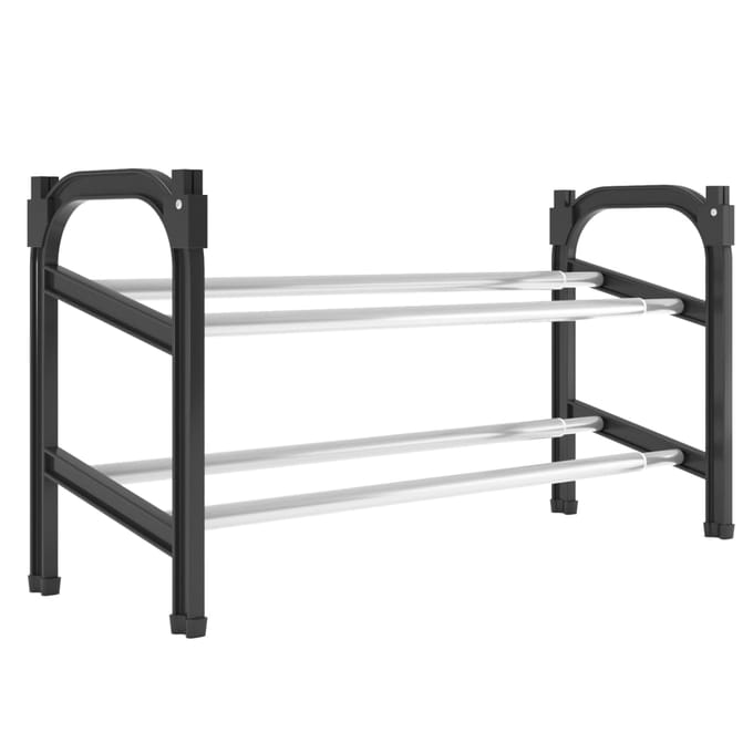 vidaXL - Schoenenrek - met - 2 - schappen - verlengbaar - 119x24x37 - cm