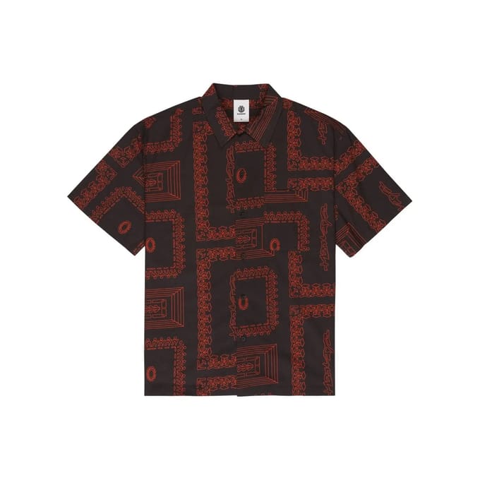 Element Elywt00204 Regular Fit Overhemd Met Korte Mouwen Bruin S Man