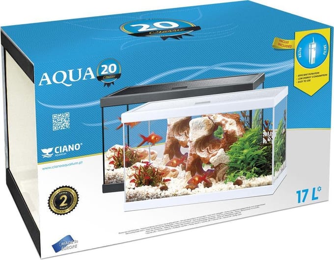 Ciano aquarium aqua 20 classic - 40x20x24,8cm - Zwart - 19L
