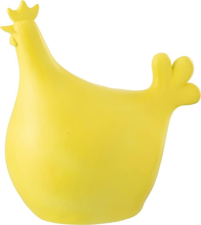 J-Line decoratie Haan Buiten - polyresin - geel