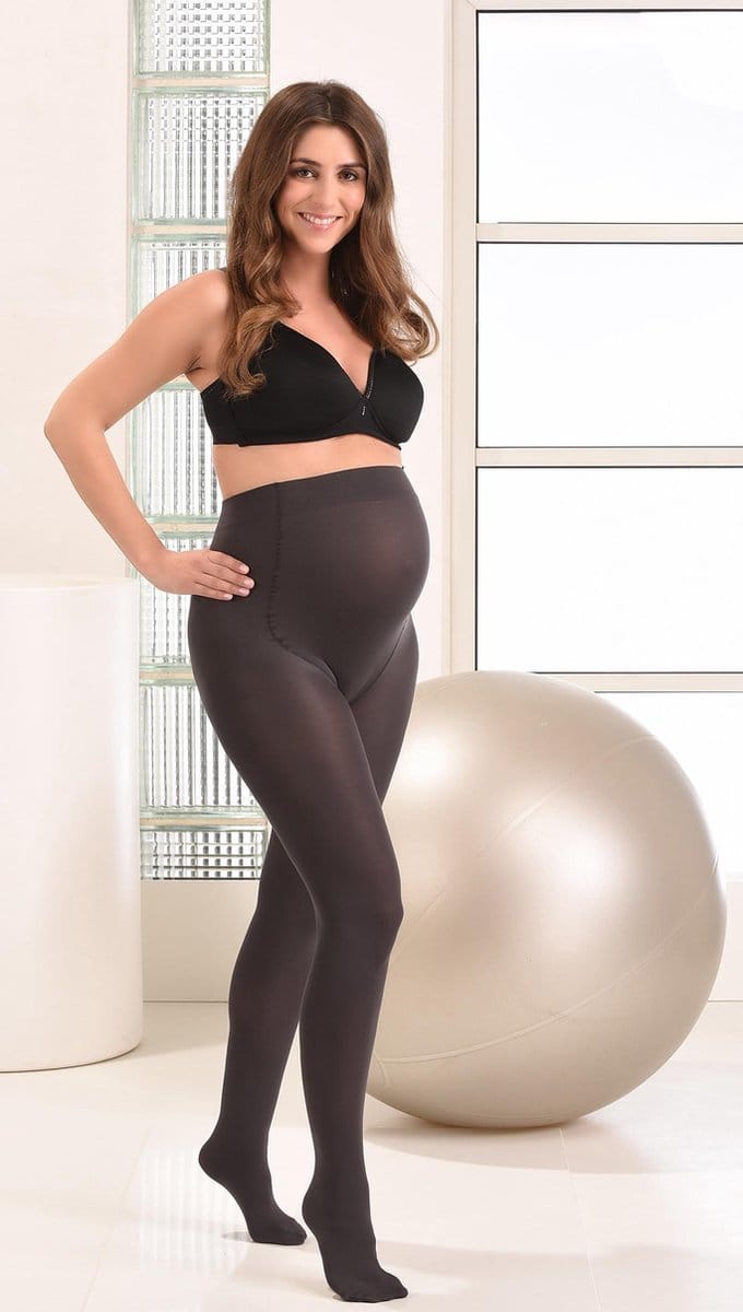MAMSY Comfortabele Opaque Zwangerschapspanty 60den Grijs S