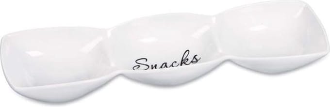 3-Vaksschaal 41cm 'Snacks' 41,6 x 10.5 x H4.8 cm.