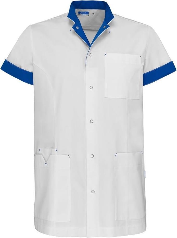 de Berkel Jaimy zorgjas-M-wit/ royal new azzzuro (B1613326237M)