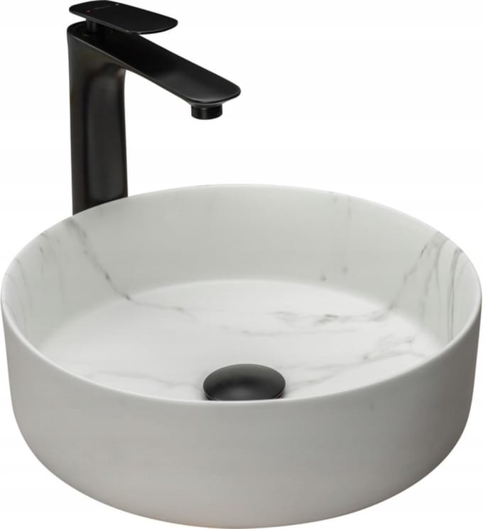 Rea Sami Marble Mat Opzetwastafel Steen Imitatie 36x36 cm