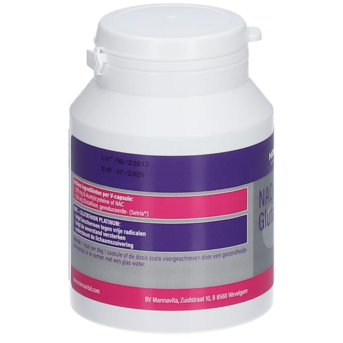 Mannavital NAC+ Glutathion Platinum 60 vegacapsules