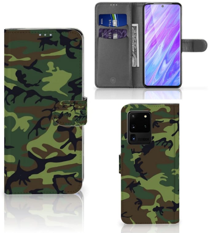 Samsung Galaxy S20 Ultra Telefoon Hoesje Army Dark