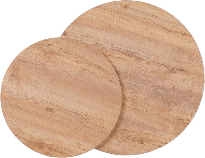 MaximaVida ronde set tafelbladen Kiev eiken fineer - 58 cm en 45 cm