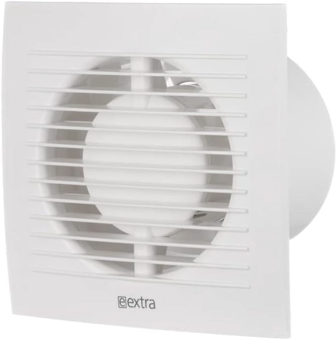 Stille Badkamerventilator 100 mm met Timer en Naloop - Wandventilator Kunststof Wit