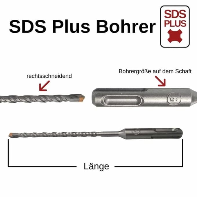 SDS Plus Hamerboor 10mm, 600mm, 4-snijder, betonboor