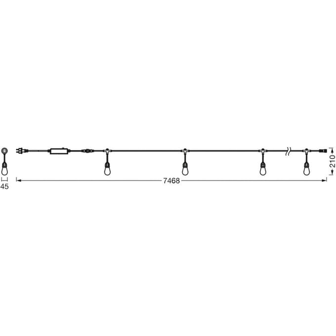 OSRAM SMART+ WiFi LED lichtketting STRINGLIGHT, RGBW 12-lamps