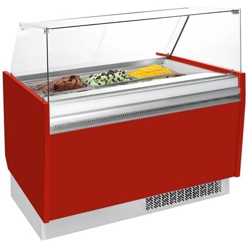 GGM Gastro Eistheke LIAM - 1310mm - Statisch - für 10+10x 5 Liter Eisbehälter - Rot Rood