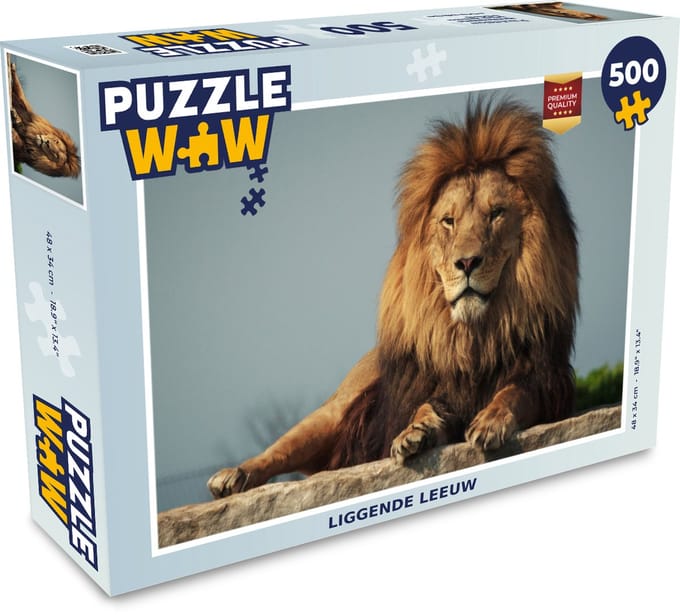 Puzzel Leeuw - Rotsen - Jacht - Legpuzzel - Puzzel 500 stukjes