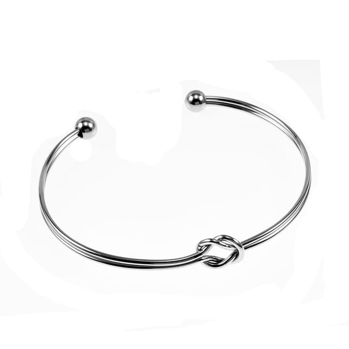 Bangle Armband - Stalen Zilverkleur - Infinity Knot Armband