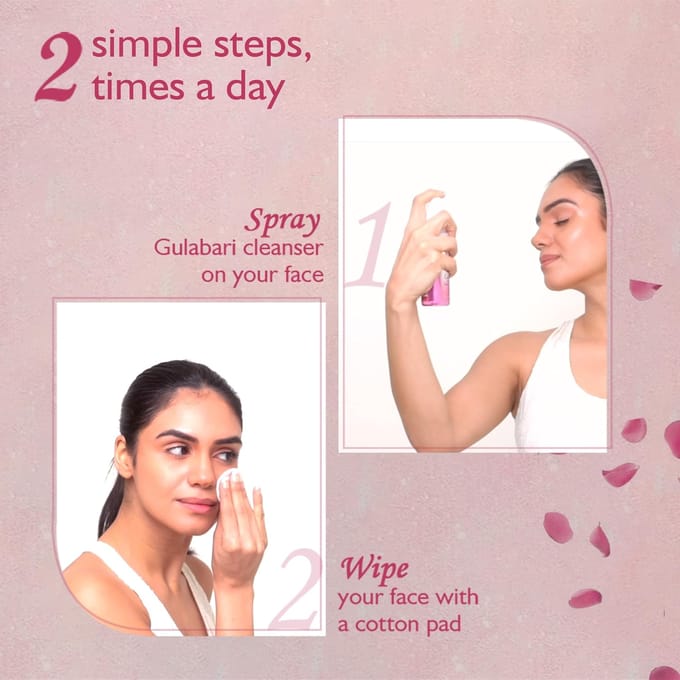 Dabur Gulabari Nettoyant Visage Éclat Rose 100 ml Pack de 1, Lotion Tonique Hydratante & Hydratant white