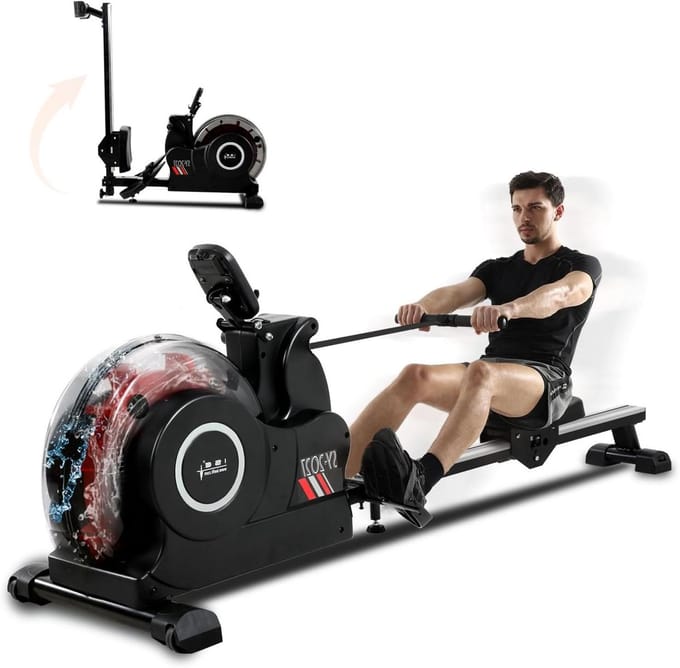 Roeitrainer - Indoor roeiboot - Full body workout - 6 weerstandsniveaus - Inklapbaar ontwerp - Zwart