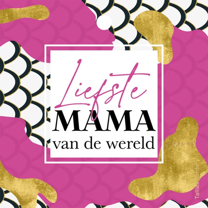 Set 5 kadokaartjes klein – moederdag - mama - liefste - Wildcards